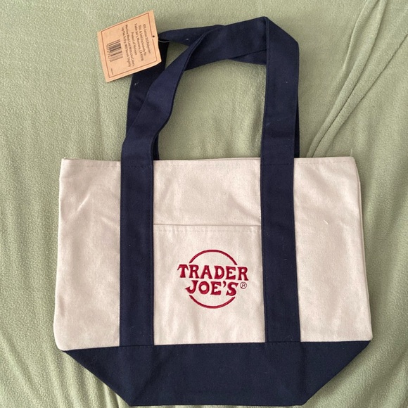 Blue Trader Joe’s Canvas Tote Bag NWT - Picture 1 of 3
